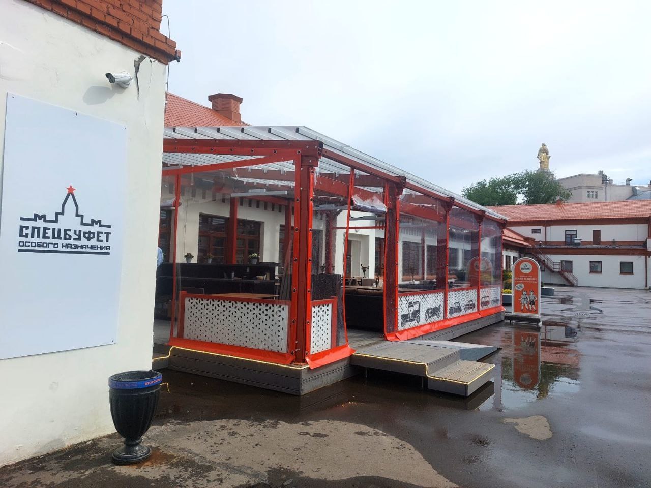ПВХ шторы для летней террасы кафе в городе Ярцево